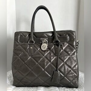 Michael Kors gorgeous gunmetal quilted handbag